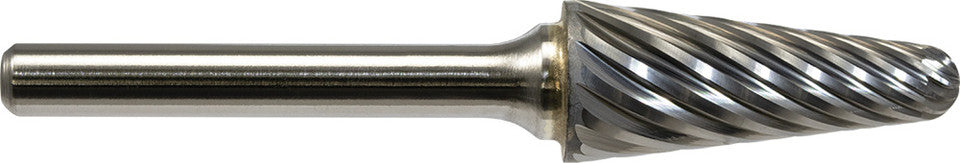 Mastercut SL-4NX NX Series SL - Radius Cone Bur for Stainless Steel, 1/2" Cutting Diam., 3-1/64" OAL, 1/4" Shank - MPR Tools & Equipment