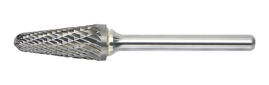 Mastercut SL1DC 1/4 Diameter Doublecut SL Radius Cone Shape Burs - 14 Degree - MPR Tools & Equipment