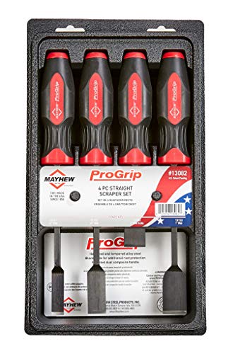 Mayhew Tools 13082 4 Pc Progrip Straight Scraper Set - MPR Tools & Equipment