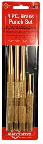 Mayhew Tools Pro 62277 Brass Punch Kit 4 pieces - MPR Tools & Equipment