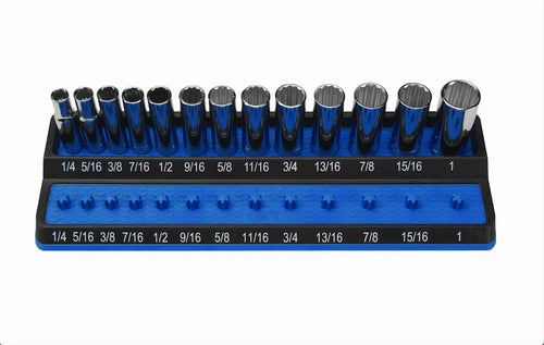 Mechanic's Time Savers PSH38S-BLU 3/8" SAE Friction Peg Socket Holder, Blue - MPR Tools & Equipment