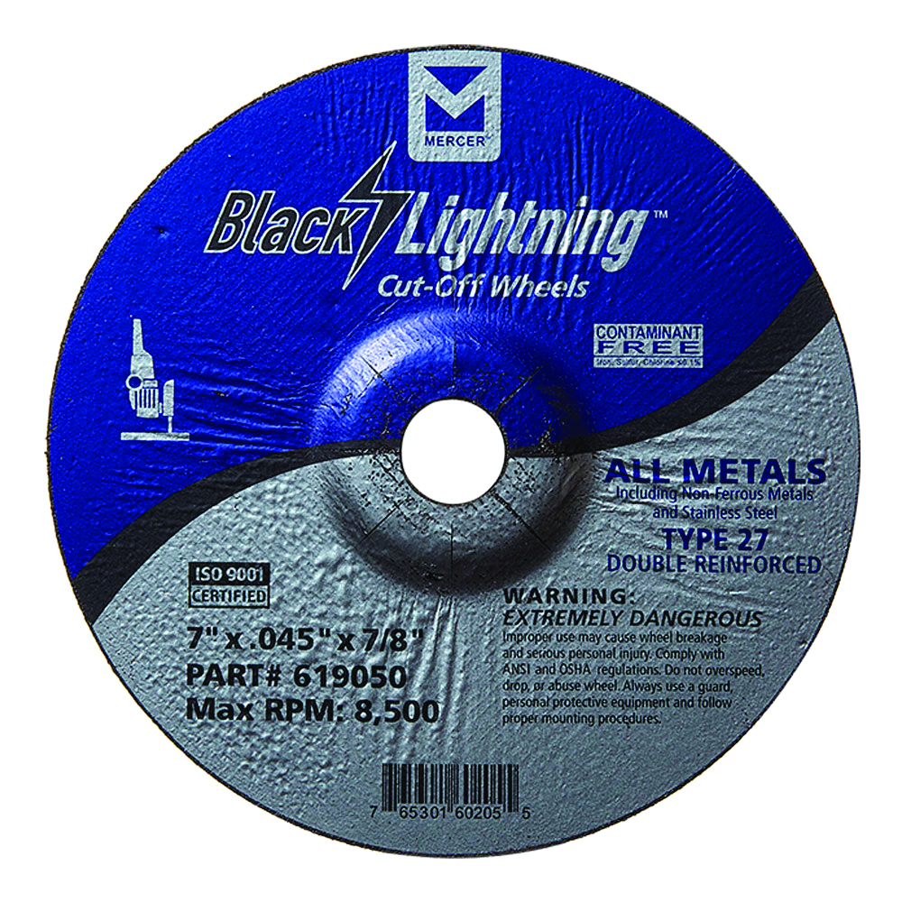 Mercer M619050 Cut Off Wheel 7" X .045 X 7/8" Type 27 - MPR Tools & Equipment