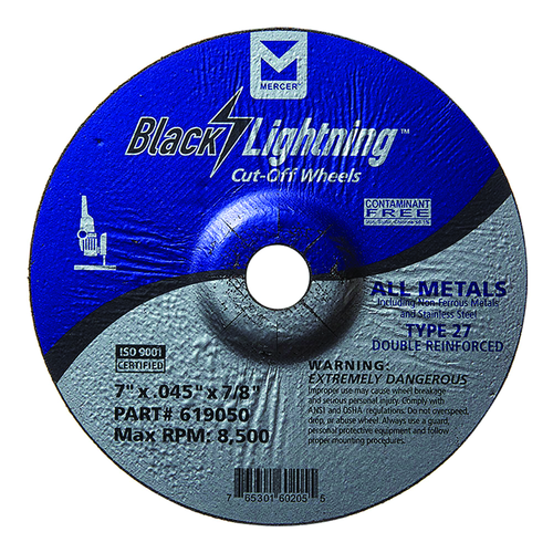 Mercer M619050 Cut Off Wheel 7" X .045 X 7/8" Type 27 - MPR Tools & Equipment