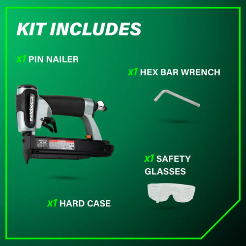 Metabo HPT NP35AM 23 Gauge 1-3/8 in. Pneumatic Pin Nailer Kit
