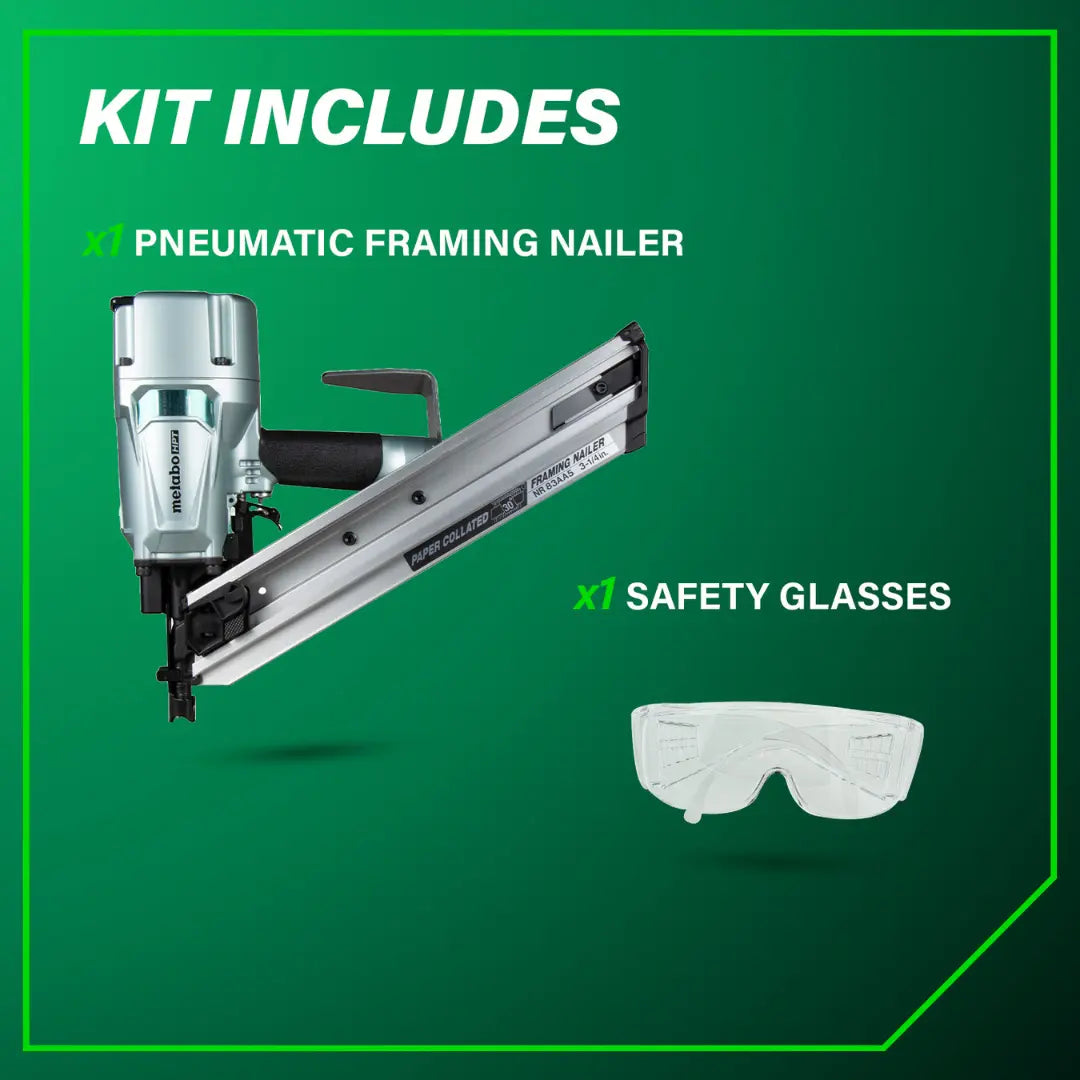 Metabo HPT NR83AA5M 3-1/4 in. 30 Degree Paper Strip Framing Nailer