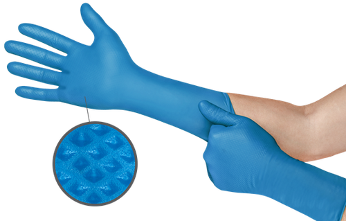 Microflex 93-283L Nitrile Disposable Glove with Raised Grip, Large - MPR Tools & Equipment