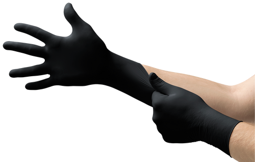 Microflex BD1002PFM Black Dragon Powder Free Latex Exam Gloves, Medium - MPR Tools & Equipment