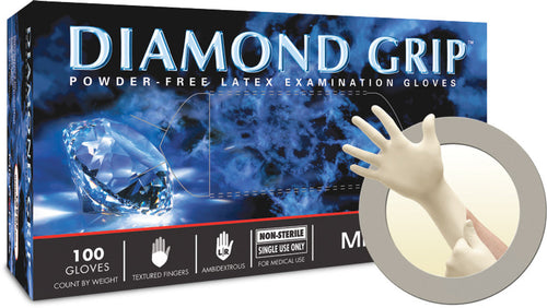 Microflex MF-300-L Diamond Grip Powder-Free Latex Industrial Gloves, Large, 100 Count - MPR Tools & Equipment