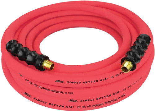 Milton Industries ULR125012 1/2" X 50' ULTRA LIGHTWEIGHT RUBBER AIR HOSE WITH 1/2" NPT ENDS - MPR Tools & Equipment