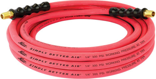 Milton Industries ULR142514 1/4" X 25' ULTRA LIGHTWEIGHT RUBBER AIR HOSE WITH 1/4" NPT ENDS - MPR Tools & Equipment