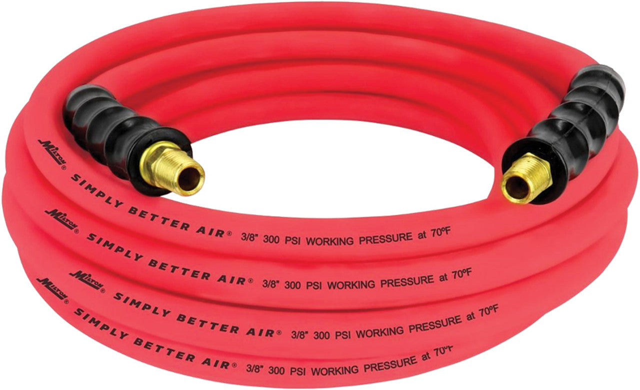 Milton Industries ULR382514 Pg108 - 3/8" X 25' Ultra Lightweight Rubber Air Hose With 1/4" Npt Ends - MPR Tools & Equipment