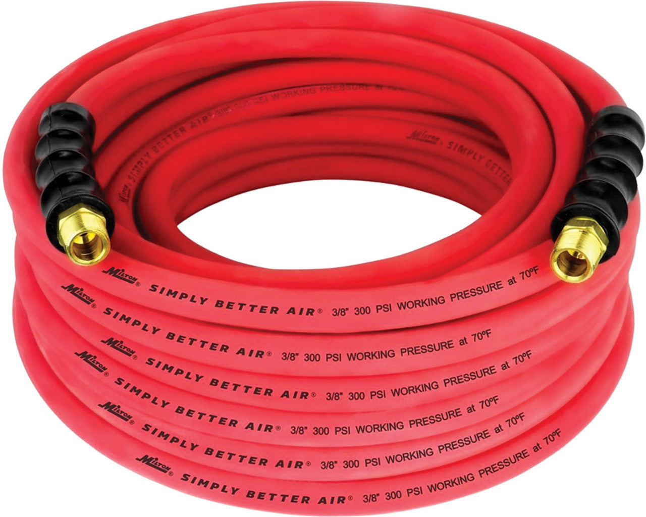 Milton Industries ULR385038 Pg108 - 3/8" X 50' Ultra Lightweight Rubber Air Hose With 3/8" Npt Ends - MPR Tools & Equipment