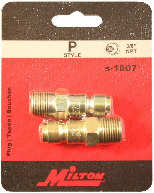 Milton S-1807 3/8" MNPT P Style Plug - Pack of 2 - MPR Tools & Equipment