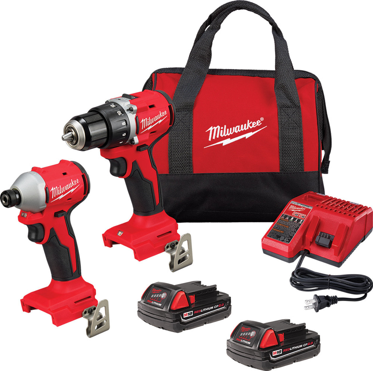 Milwaukee 3692-22CT M18™ COMPACT BRUSHLESS 1/2" DRILL DRIVER & COMPACT BRUSHLESS 1/4" HEX IMPACT - MPR Tools & Equipment