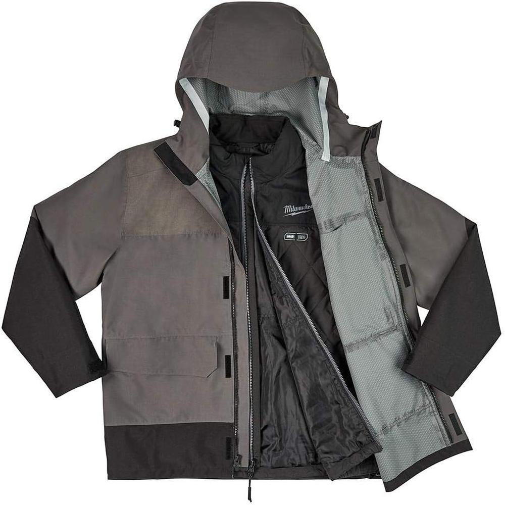 Milwaukee Tool 203RN-21M M12™ Heated AXIS™ Layering System with HYDROBREAK™ Rain Shell, Gray, Medium
