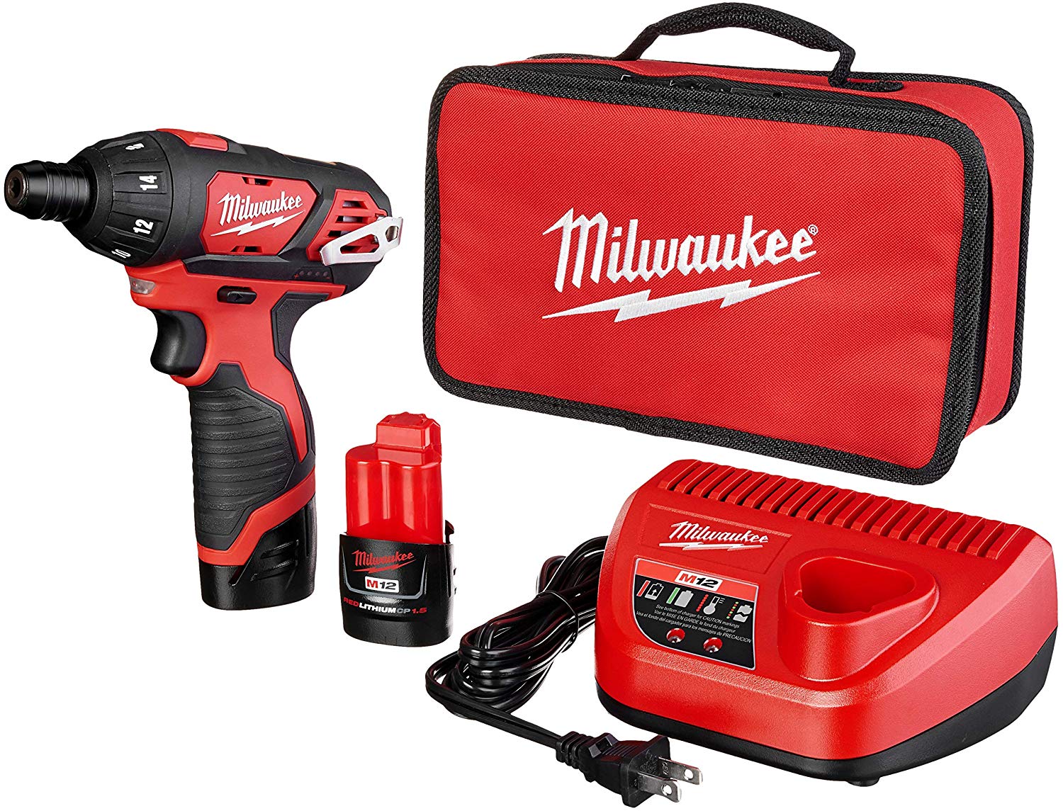 Milwaukee Tool 2401-22 M12 12-Volt Lithium-Ion 1/4 in. Hex Screwdriver Kit - MPR Tools & Equipment