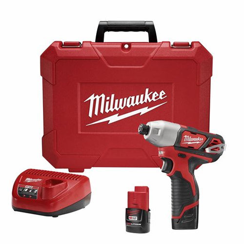 Milwaukee Tool 2462-22 M12™ ¼" Hex Impact Driver Kit - MPR Tools & Equipment