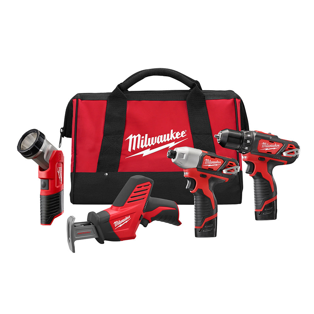 Milwaukee Tool 2498-24 M12 4-TOOL COMBO KIT - MPR Tools & Equipment