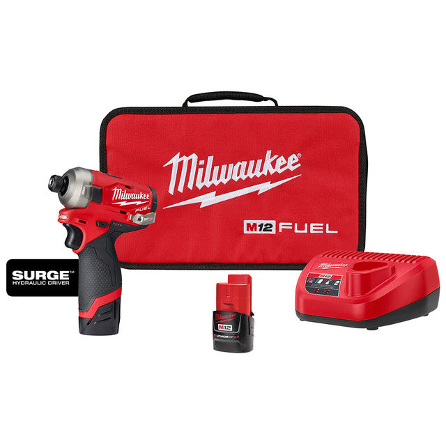 Milwaukee Tool 2551-22 M12 FUEL™ SURGE™ 1/4" Hex Hydraulic Driver 2 Battery Kit - MPR Tools & Equipment