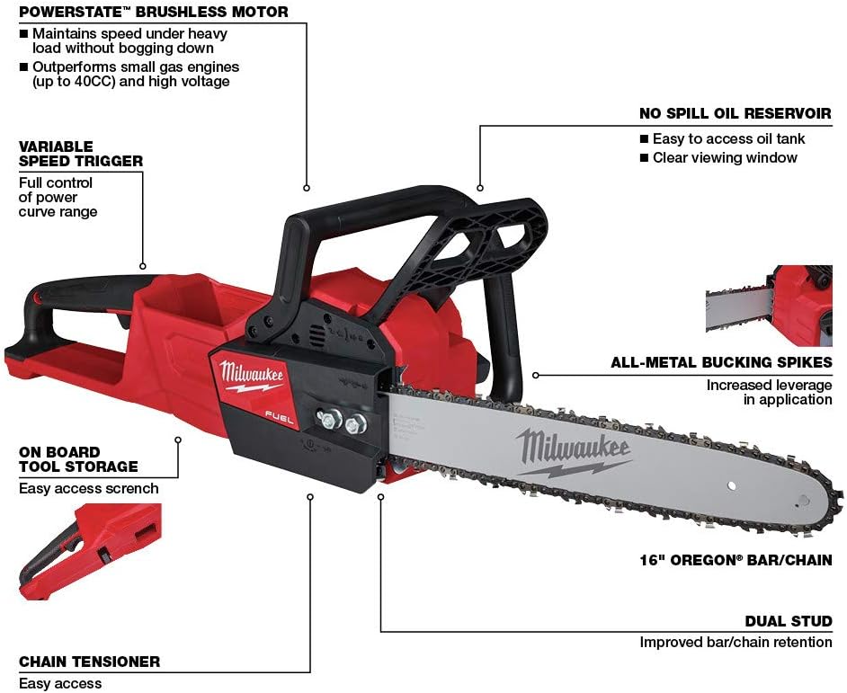 Milwaukee Tool 2727-20 M18 FUEL™ 16" Chainsaw (Tool Only)