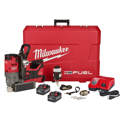 Milwaukee Tool 2787-22HD M18 FUEL 1-1/2" MAGNETIC DRILL KIT, 5-3/4" STROKE, 400/690 RPM, (2) XC8.0 BATTERIES, (1) 18V/12V CHARGER - MPR Tools & Equipment