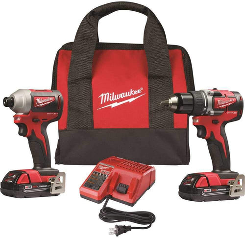 Milwaukee Tool 2892-22CT M18 Compact Brushless 2-Tool Combo Kit, Drill Driver/Impact Driver - MPR Tools & Equipment