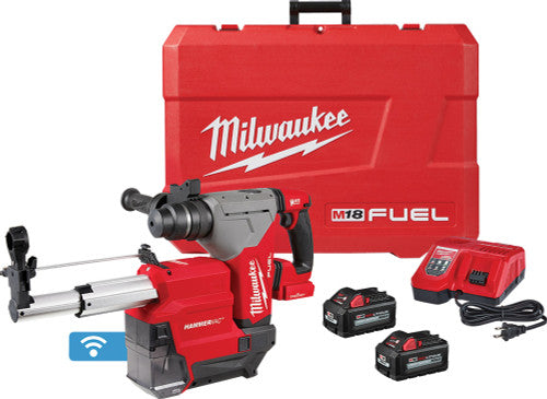 Milwaukee Tool 2915-22DE M18 Fuel 1-1/8" Sds Plus Rotary Hammer W/ One-Key & Hammervac Dedicated Dust Extractor Kit - MPR Tools & Equipment