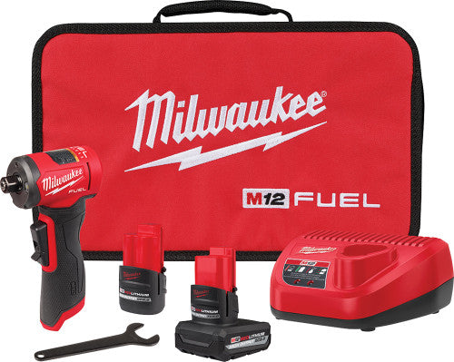 Milwaukee Tool 3485-22 1/4" Variable Speed Right Angle Die Grinder Kit, 20,000 RPM, 4-Mode Control, 2 Batteries, 1 Charger