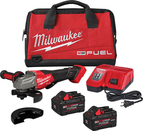Milwaukee Tool 3670-22 M18 Fuel™ 4-1/2"-6" Braking Grinder Kit, Paddle Switch, (2) Xc8.0 Batteries, (1) M18/M12 Rapid Charger