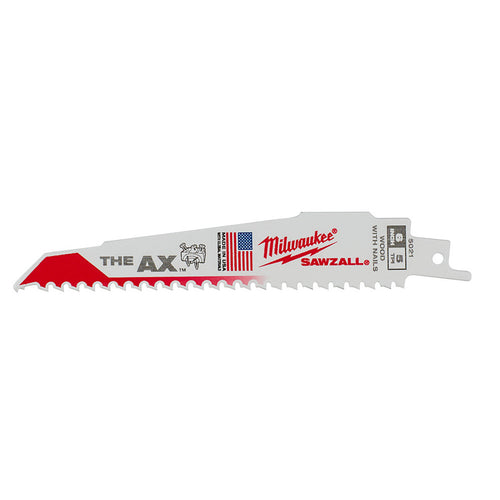 Milwaukee Tool 48-00-5021 6" 5 TPI The Ax™ Sawzall® Blade 5 packs - MPR Tools & Equipment