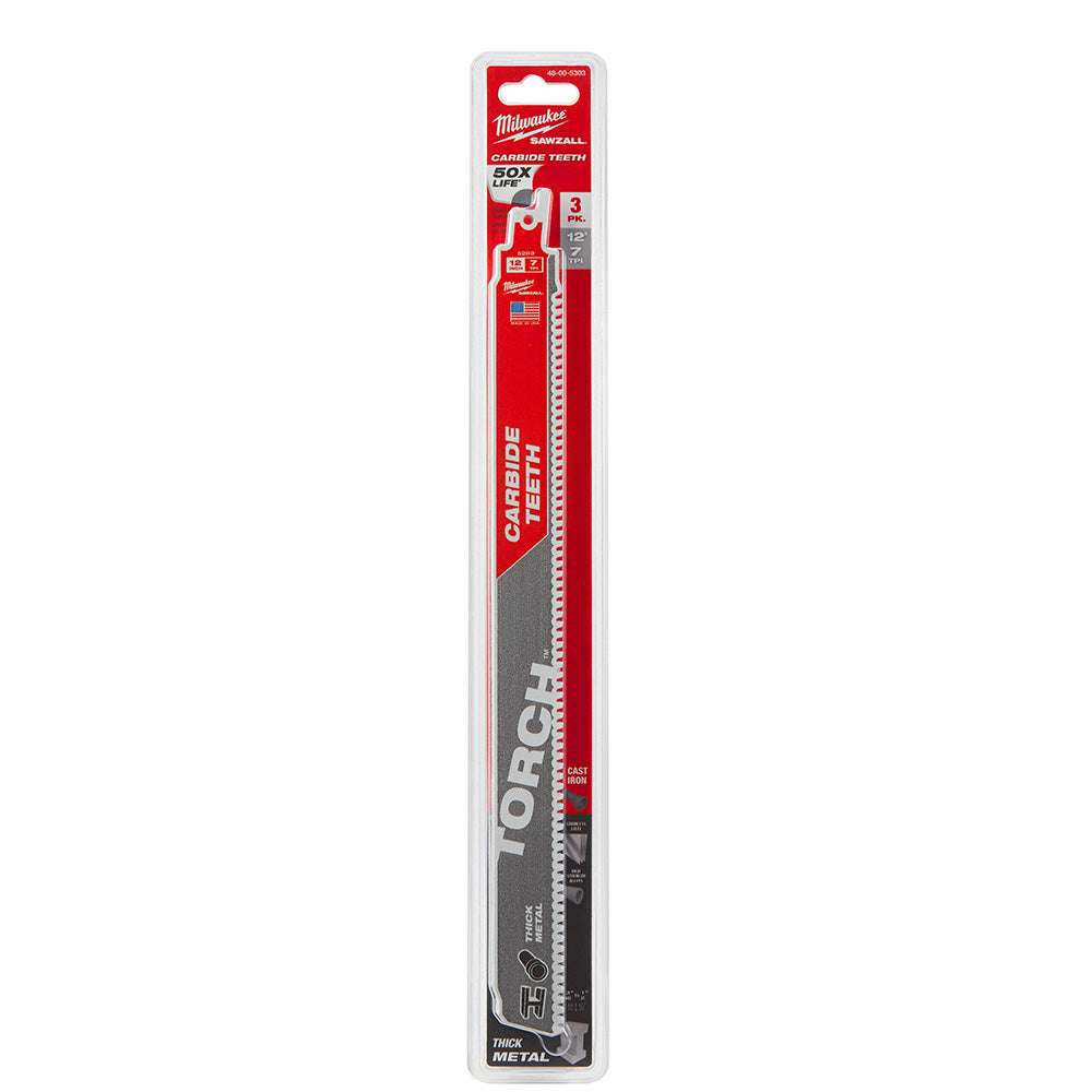 Milwaukee Tool 48-00-5303 12IN C-TORCH SAWZALL BL 3PK - MPR Tools & Equipment