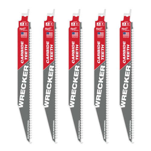 Milwaukee Tool 48-00-5542 9" CT WRECKER SAWZALL BLADE 5PK - MPR Tools & Equipment