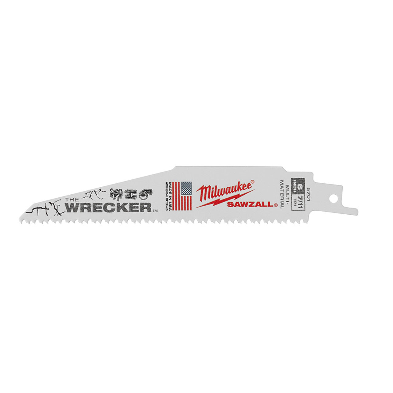 Milwaukee Tool 48-00-5701 The WRECKER™ Multi-Material SAWZALL® Blade 6" 7/11TPI 5 packs - MPR Tools & Equipment