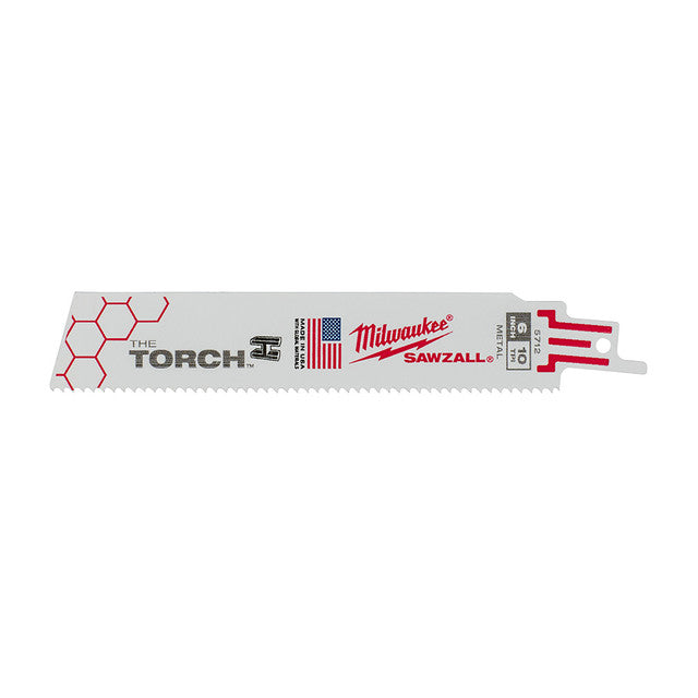 Milwaukee Tool 48-00-5712 6" 10 TPI The Torch™ SAWZALL® Blades 5 packs - MPR Tools & Equipment