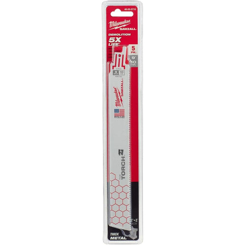 Milwaukee Tool 48-00-5713 9" 10 TPI The Torch™ SAWZALL® Blades 5 packs