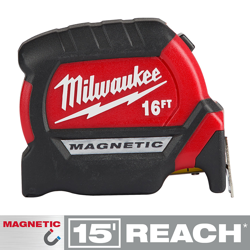 Milwaukee Tool 48-22-0316 16' COMPACT MAGNETIC TAPE - 12' SO - MPR Tools & Equipment