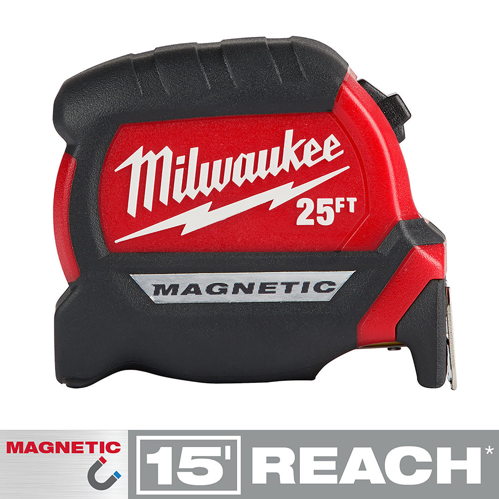 Milwaukee Tool 48-22-0325 25' COMPACT MAGNETIC TAPE - 12' SO - MPR Tools & Equipment