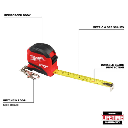 Milwaukee Tool 48-22-1706 6ft/2m Keychain Tape