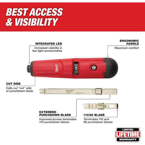 Milwaukee Tool 48-22-2165 Punchdown Tool with Extended Blade