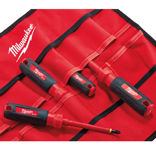 Milwaukee Tool 48-22-2204 4 PC 1000V Insulated Screwdriver Set w/ Roll Pouch - MPR Tools & Equipment