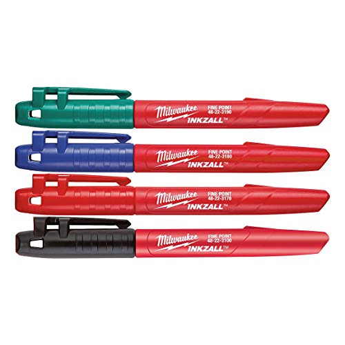 Milwaukee Tool 48-22-3106 Electric Tool Inkzall Fine Marker 4-Pack - MPR Tools & Equipment