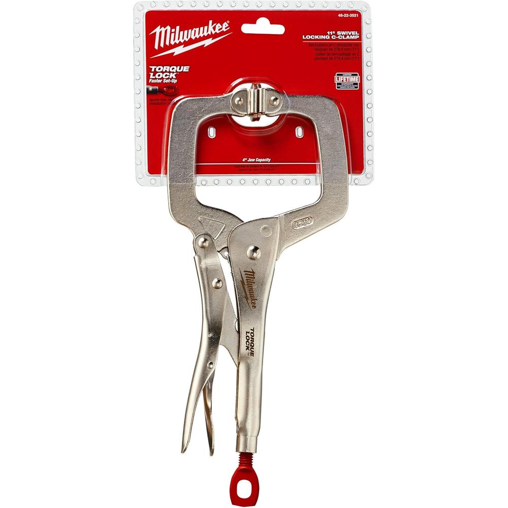 Milwaukee Tool 48-22-3521 11" TORQUE LOCK™ Locking C-Clamp With Swivel Jaws