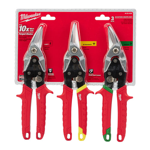 Milwaukee Tool 48-22-4533 3PK AVIATION SNIPS - MPR Tools & Equipment