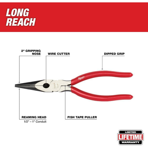 Milwaukee Tool 48-22-6501 8" Long Nose Pliers