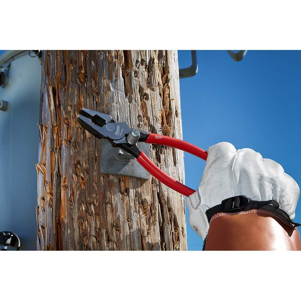 Milwaukee Tool 48-22-6503 9" High-Leverage Lineman's Pliers with Thread Cleaner