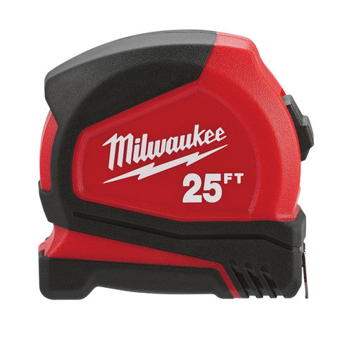 Milwaukee Tool 48-22-6625G 25FT COMPACT TAPE MEASURE - BUY-ONE/GET-ONE BONUS PACK OF TWO - MPR Tools & Equipment