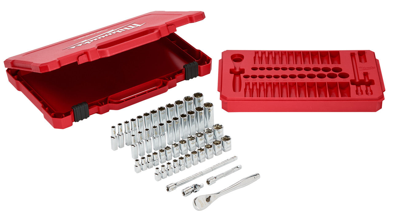 Milwaukee Tool 48-22-9004 1/4" Drive 50 pieces Ratchet & Socket Set - SAE & Metric - MPR Tools & Equipment