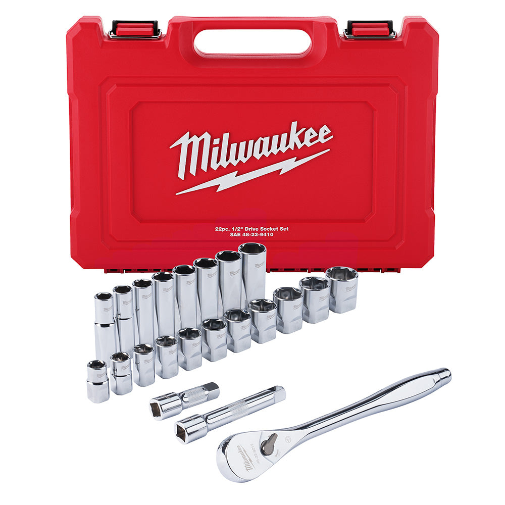 Milwaukee Tool 48-22-9410 1/2" DRV RATCHET & SOCKET SET - SAE
