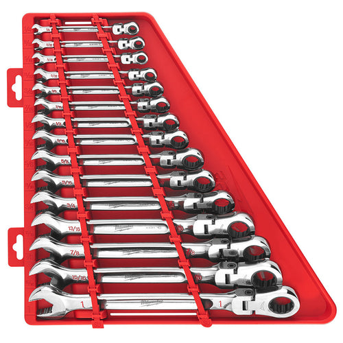 Milwaukee Tool 48-22-9413 15 pieces SAE Flex Head Ratcheting Combination Wrench Set - MPR Tools & Equipment