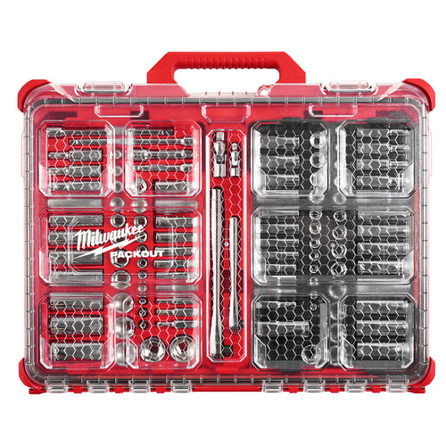 Milwaukee Tool 48-22-9486 106 pieces 1/4" and 3/8" Metric & SAE Ratchet and Socket Set with PACKOUT™ Low-Profile Organizer - MPR Tools & Equipment